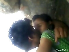 Teen Rashna with boyfriend kissed in woods outdoor