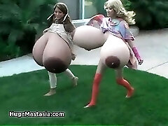 Huge-boobed girls get horny showing off their part1