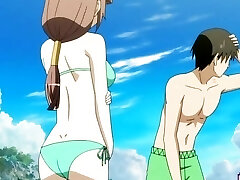 Hentai babe in bikini gets plowed