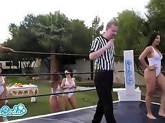 Lingerie Grappling With Fitness And Ig Models With Ginormous Ass And Tits