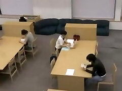 Asian college nymph get fucked and facial on the library toilet