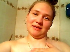 Light haired amateur ex-girlfriend of my buddy likes to show off her massive tits