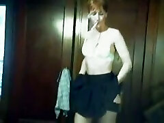 This wicked MILF in fabulous skirt loves to smoke and she masturbates a pile