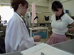 Faux-cock fuck for hot Jap during her medical examination
