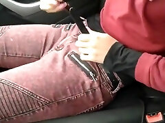 Whore stroking in car