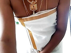 Tamil wife Swetha Kerala style dress naked self video recorder