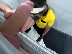 Asian hotel-worker gives customer perfect handjob