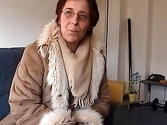 A horny German grandma pleasing a cock with her beaver and mouth in POV