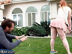 Cute Redhead Teenager Gets Fucked By Step-DILF After Golf