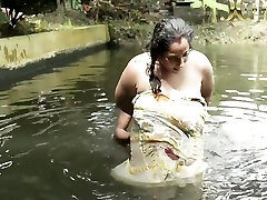 Dirty Enormous Boobs Bhabi Bath In Pond With Stellar Deborji (outdoor)