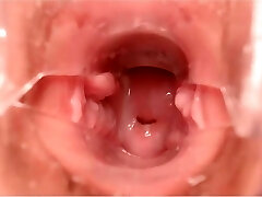 ohmibod sperme crémeux spéculum profondément à l'intérieur du col de l'utérus