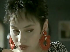 Sweet pale flesh short haired dark-haired on the bed with her man Sweet pale flesh short haired dark-haired on the bed with her man