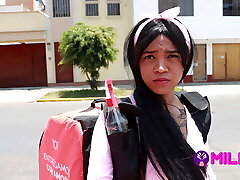 Delivery girl asks me for a job in exchange for fuck-fest Delivery girl asks me for a job in exchange for fuck-fest