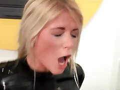 Wondrous blondes pussy fucking cock sucking threesome in latex dress Wondrous blondes pussy fucking cock sucking threesome in latex dress