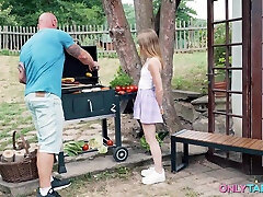 Hot Summer BBQ - Maya Gets Her First Outdoor Threeway Hot Summer BBQ - Maya Gets Her First Outdoor Threeway