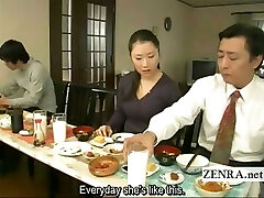 Subtitled bizarre Japanese bottomless no undies family