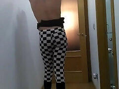 Taunting new leggings, heels & thongs. Skinny clothes turns jigswaw horny!!