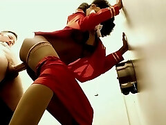 Ghetto stewardess boned by pervert man in public toilet Ghetto stewardess boned by pervert man in public toilet