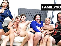 Penetrated up Grandpa and Grandson Sunday Orgy