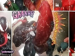 Spiderman Cum Inflation - Spiderman X Venom Belly inflation Hentai