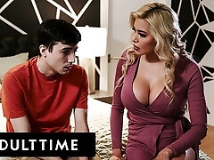 Adult Time - Hot Blond Step-Milf Caitlin Bell Cheers Up Her Stepson By Taking His Virginity!