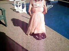 Jizzing by the Pool in my Nightie Jizzing by the Pool in my Nightie