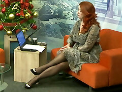 Damsel with long legs at TV show 9