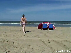Chubby Dutch Poked On The Beach
