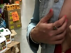 BLONDE TEEN FLASHING ASS AND TITS AT BUNNINGS Sucky-sucky IN THE PUBLIC Wc