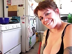 Tattooed Gia Paloma with big boobies getting fucked from behind Tattooed Gia Paloma with big boobies getting fucked from behind