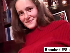 Buxom pregnant brunette fucks a big black cock