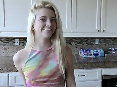 Cute blond teen Riley Star is having sex joy with her perverted bf