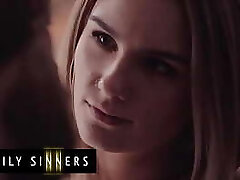 Brad Newman Cant Stand Against His Step Daughter (Natalie Knight) When She Sneaks Into His Bed - Family Sinners