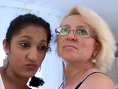 Mature girl/girl milf with ample nipples enjoys getting her pussy drilled with a dildo