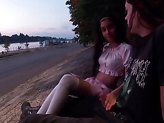 Outdoor Extreme Fun In Front Of Strangers