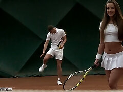 Passionate Amirah Adara loves both the tennis and the jizz-shotgun
