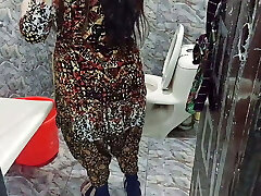 House Maid Anally Romped In the Bathroom, From The Rear with Hindi Audio
