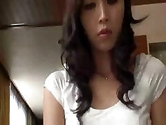 Two hungry men want to fuck with beautiful young Japanese wife