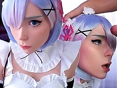 Kawaii Maid Gives Suck BJ to Boss With Oral Cumshot