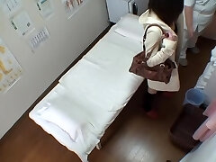Voyeur massage video of cute Japanese drilled with thumbs