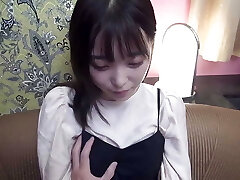 A very cute Japanese gives a blowjob, gets finger-banging and creampie sex, facial cumshots, uncensored