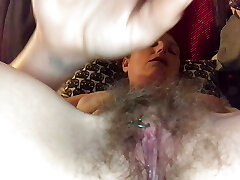 Super squirting during my first labia play back on British soil