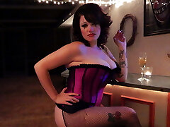 Sexy clown Layla calming with cigar after work Sexy clown Layla calming with cigar after work