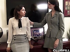 Oversexed babes are drilled by hot blooded red haired dyke