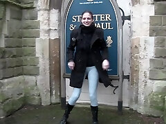 Nasty brunette stranger Lyen Parker pisses in her trousers outdoors Nasty brunette stranger Lyen Parker pisses in her trousers outdoors