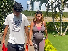 I help my preggie neighbor as a pretext to fuck her hard and toss my jizm on her big tits.