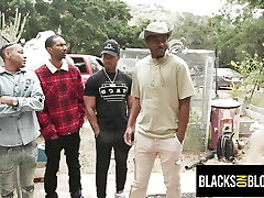 CORY Pursue Gets an Airtight, DP Gang-fuck from 7 Monster Dicks