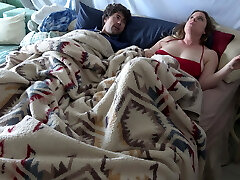 Stepson gets up with stepmom in the bed and humps the wrong fuckhole