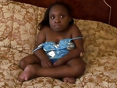 Dark-hued Midget with Big Tits and Nipples Gives Super Hot Fellatios