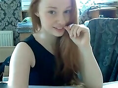 Pallid cute teenie bent over to tickle her fresh tight pussy just a bit